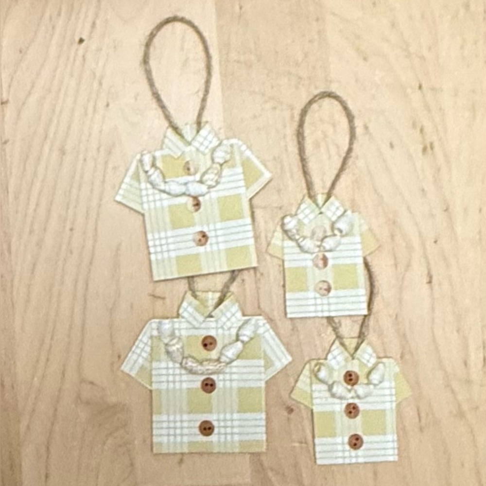 Set of Hawaiian (Palaka Print) Plaid Shirt Hanging Ornaments